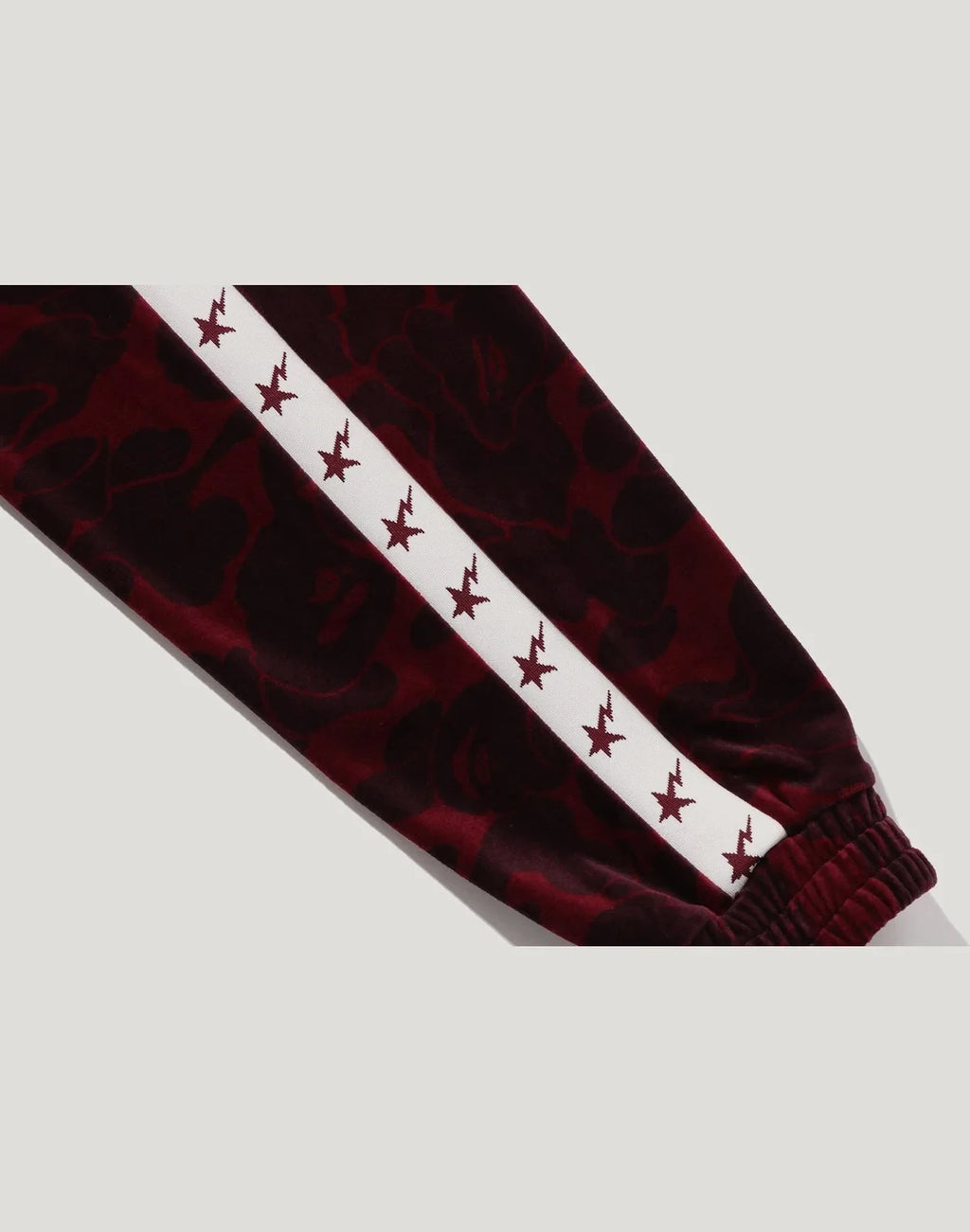 Men's Relaxed Velour Track Jacket - Burgundy