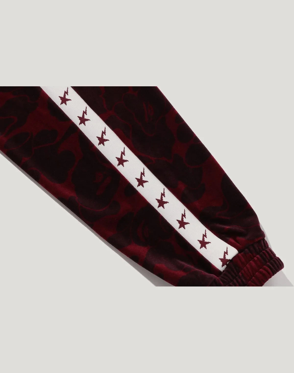Men's Relaxed Velour Track Jacket - Burgundy