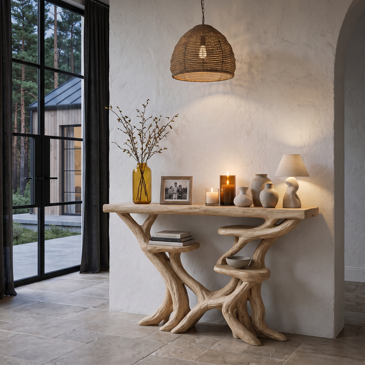 Artisan Tree Branch Console Table For Entryway And Living Room