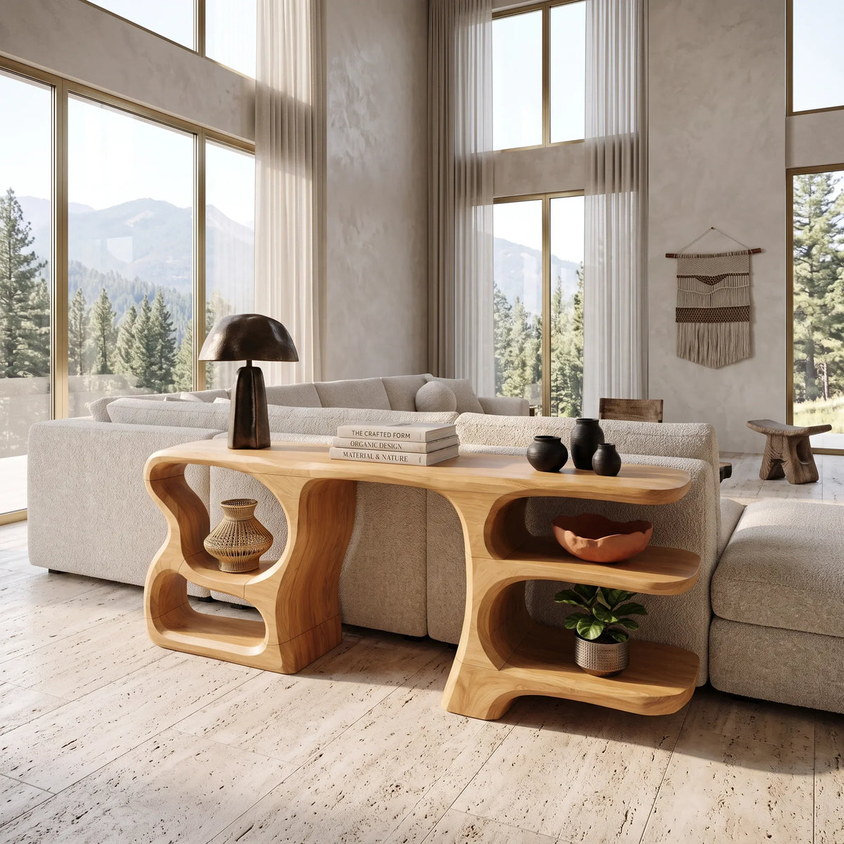 Modern Compact Storage Console For Apartment Interior