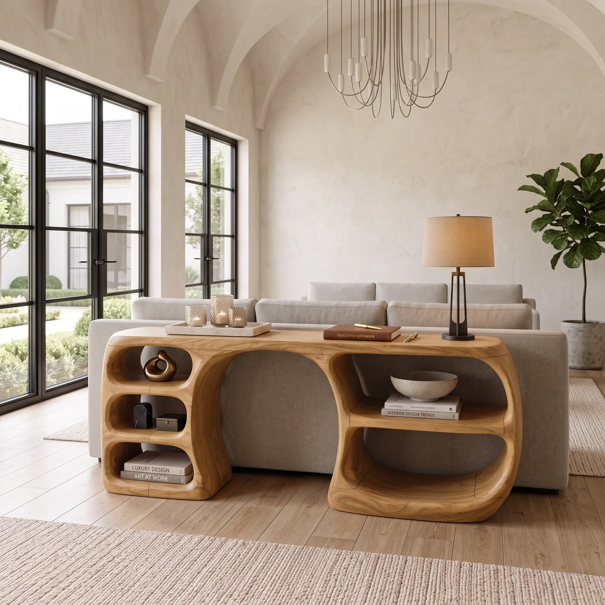 Contemporary Open Storage Console For Modern Entryway