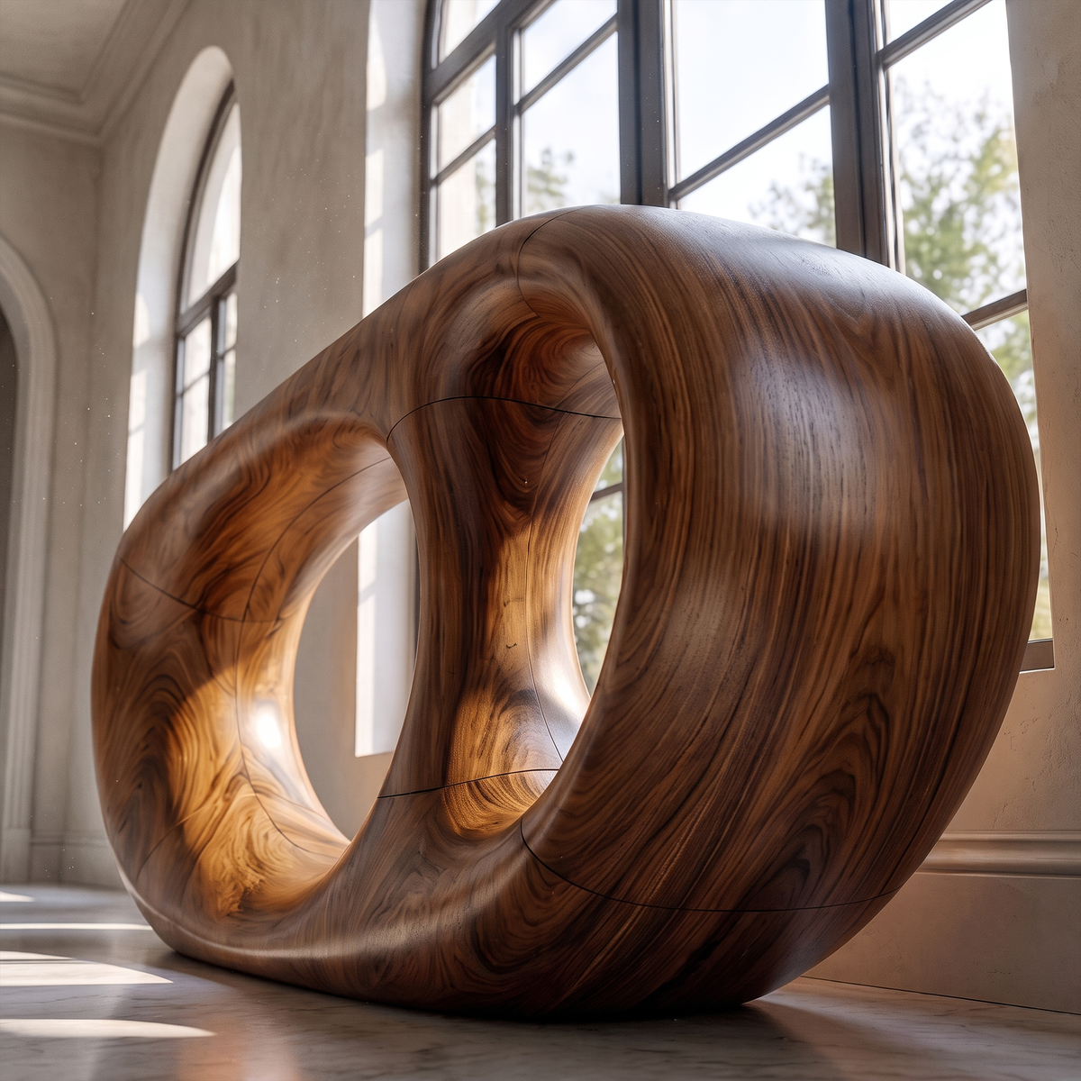 Console Table Organic Double Loop Design For Entryway