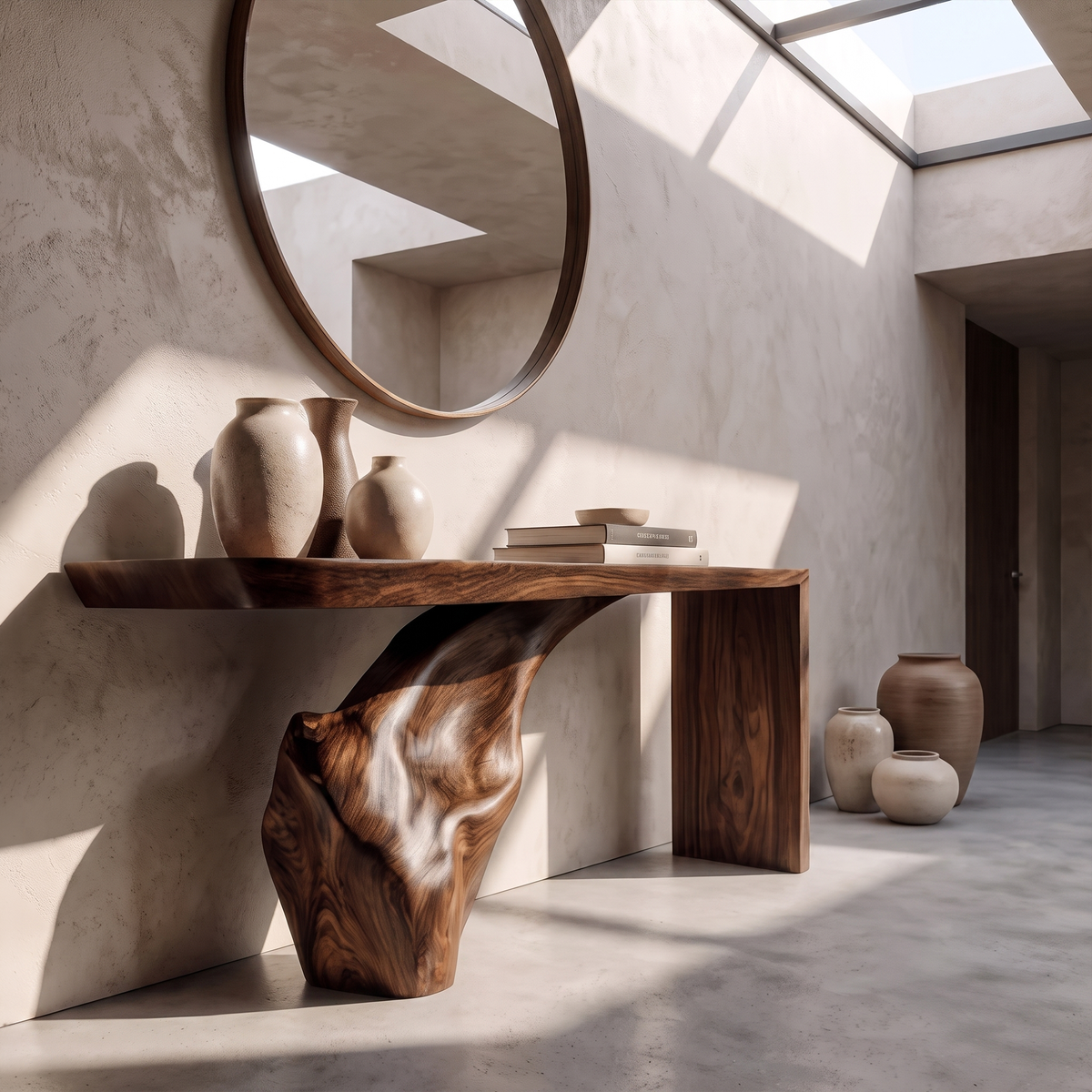 Organic Console Table Tree Root Base Design For Entryway Hallway