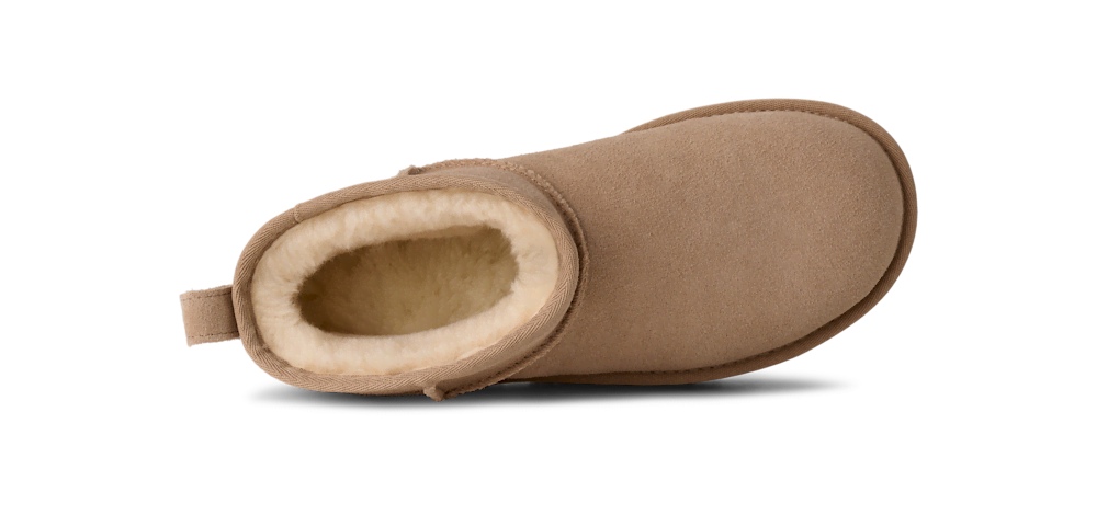 Women's Platform Ultra-Short Suede Boot - Sand