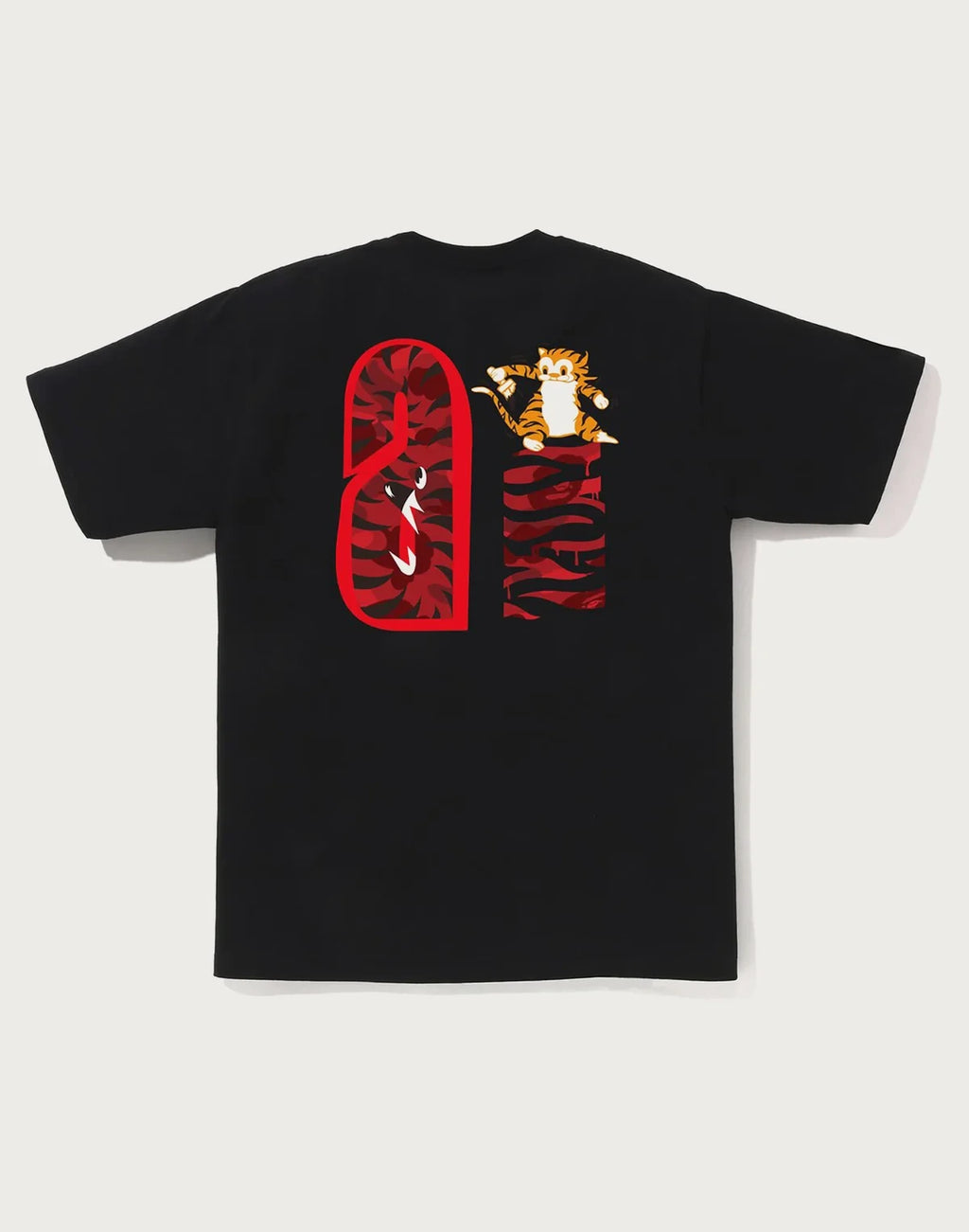 Men's Cotton Camo Graphic T-Shirt - Black Red