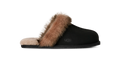 Women's Nubuck Sheepskin Collar Slipper
