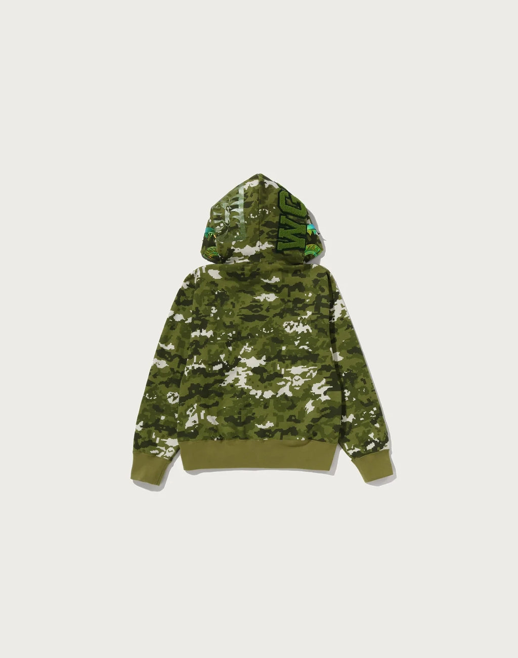 Pixel Camo Full-Zip Graphic Hoodie - Green
