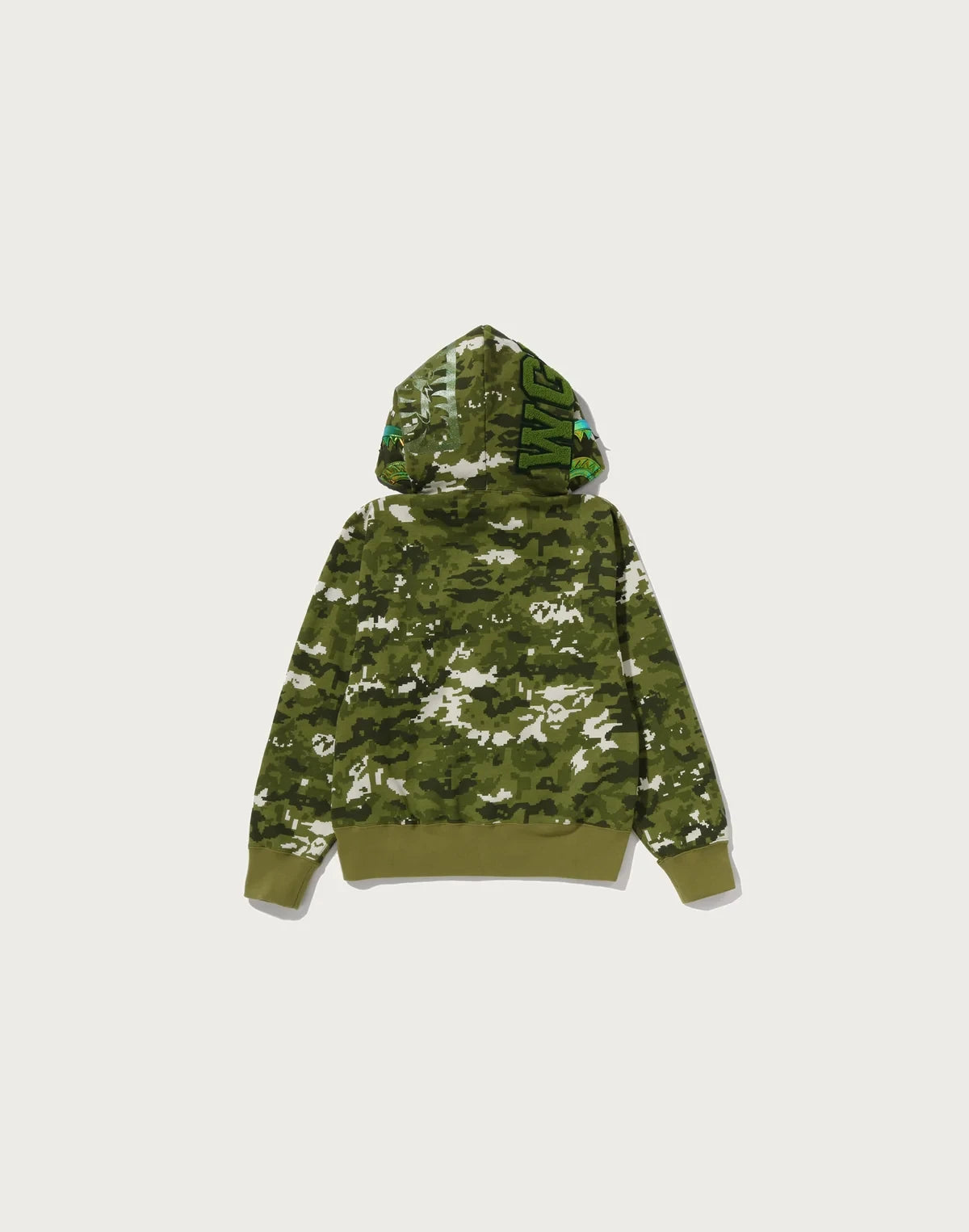 Pixel Camo Full-Zip Graphic Hoodie - Green
