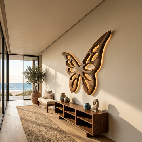 Artistic Butterfly Wooden Wall Art For Bedroom Or Lounge Decor
