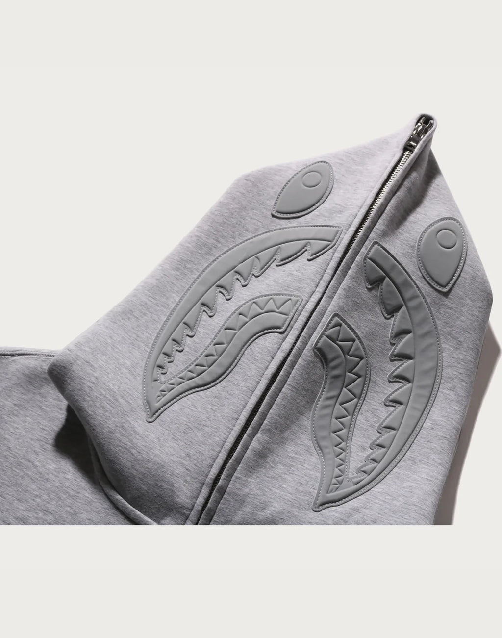 Relaxed Full-Zip Pattern Hoodie - Navy