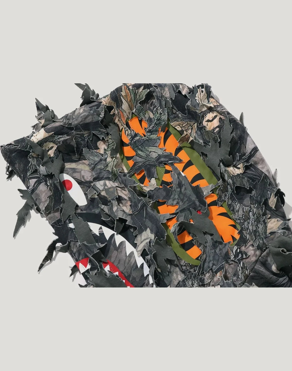 Cropped Camo Full-Zip Hoodie - Brown