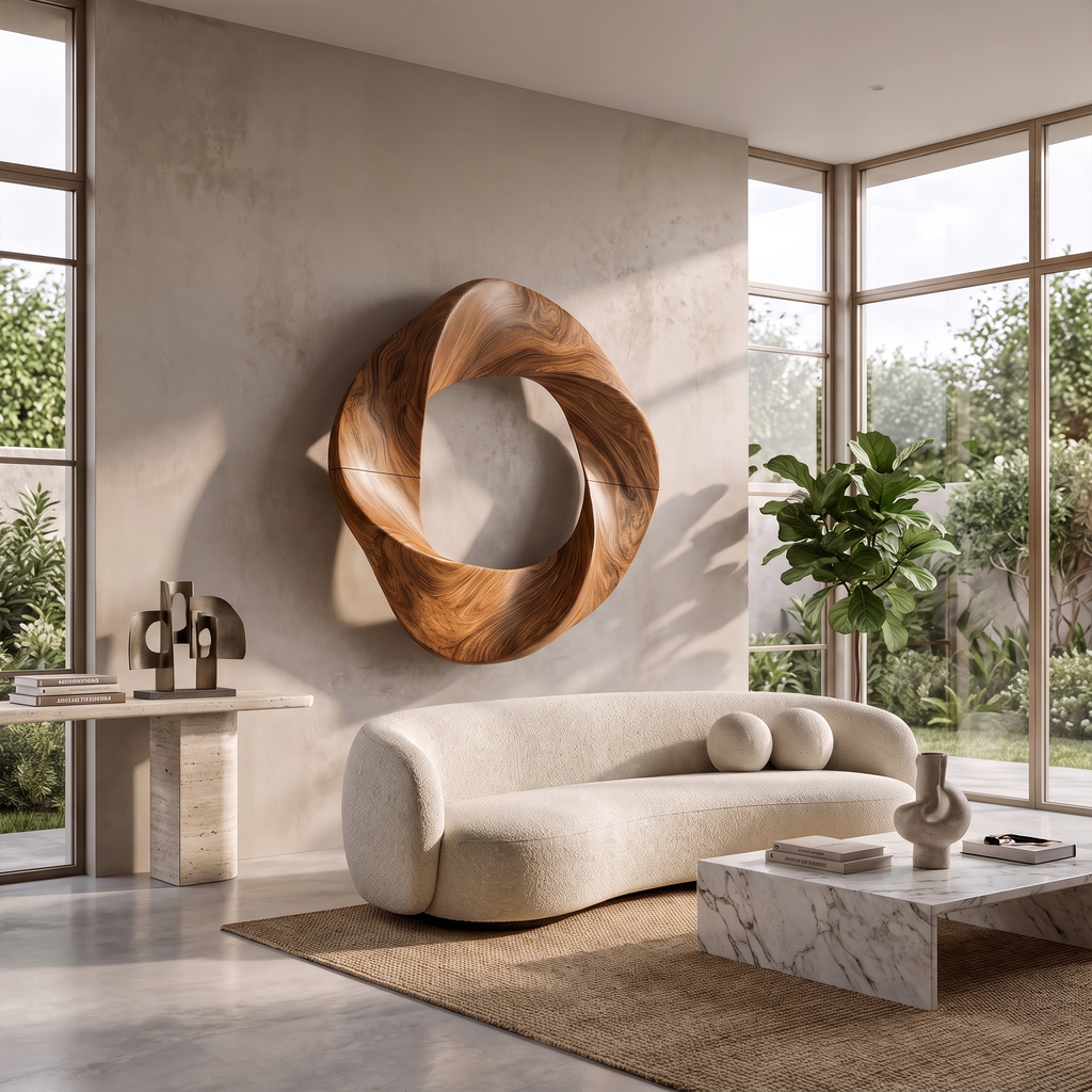 Contemporary Interlocking Circle Wall Art For Hallway And Bedroom