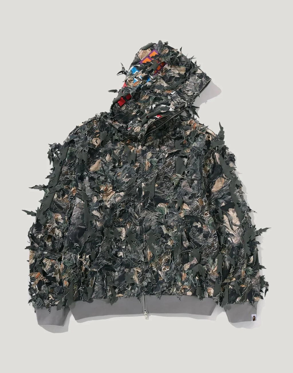 Cropped Camo Full-Zip Hoodie - Brown