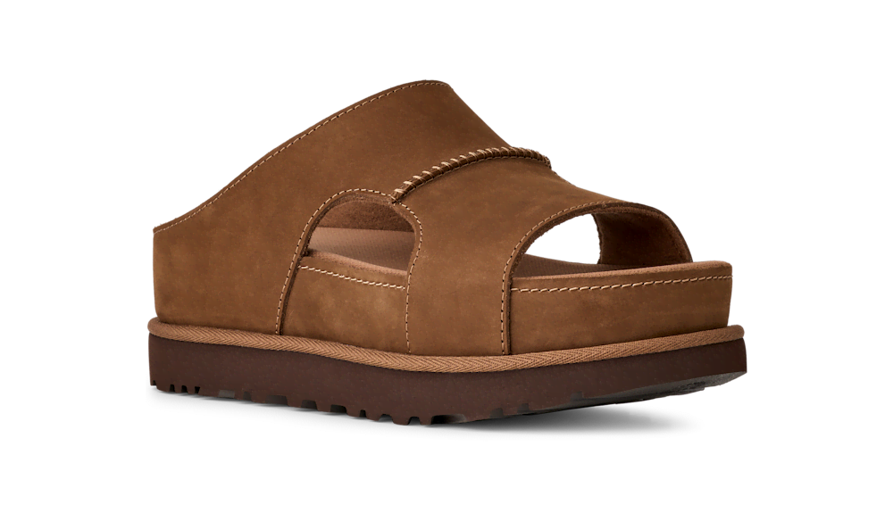 Women's Leather Cutout Platform Slide