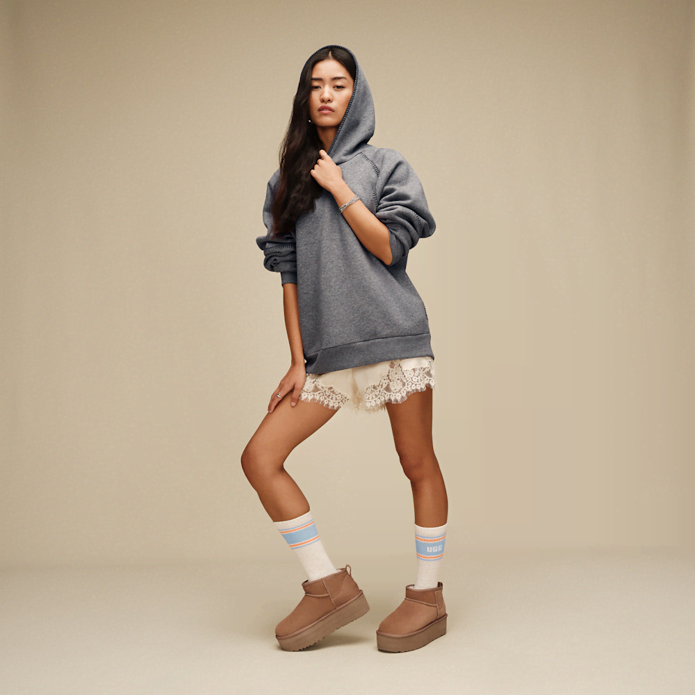 Women's Oversized Fleece Hoodie - Chestnut