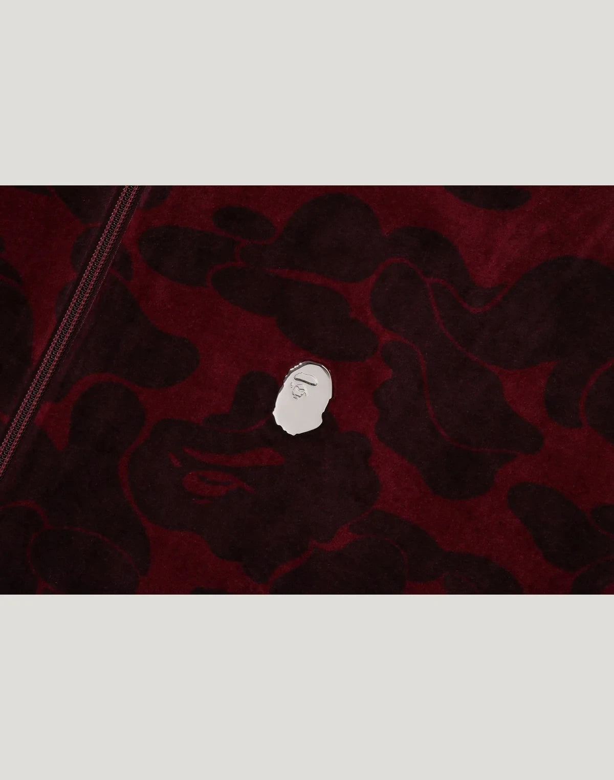 Men's Relaxed Velour Track Jacket - Burgundy