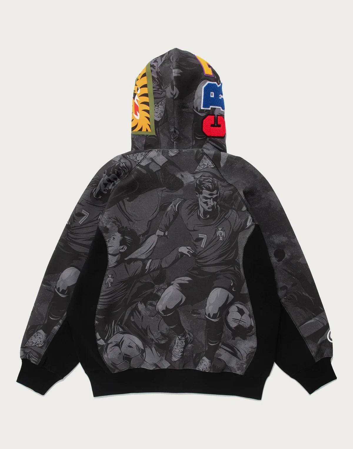 Men's Relaxed Allover Print Hoodie - Black