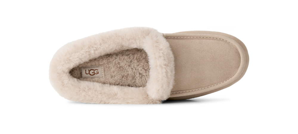 Women's Suede Sheepskin Collar Mule - Moonlight