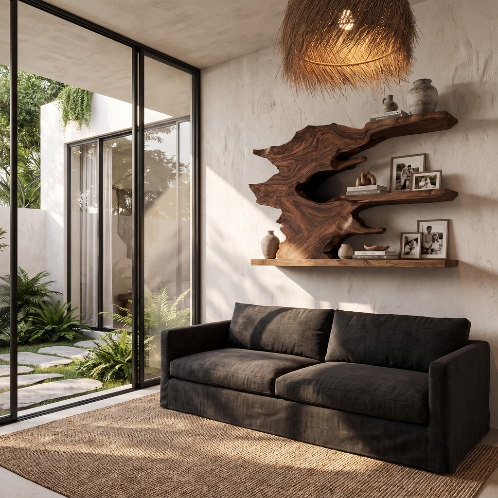 Organic Floating Shelf Display Shelves For Living Room
