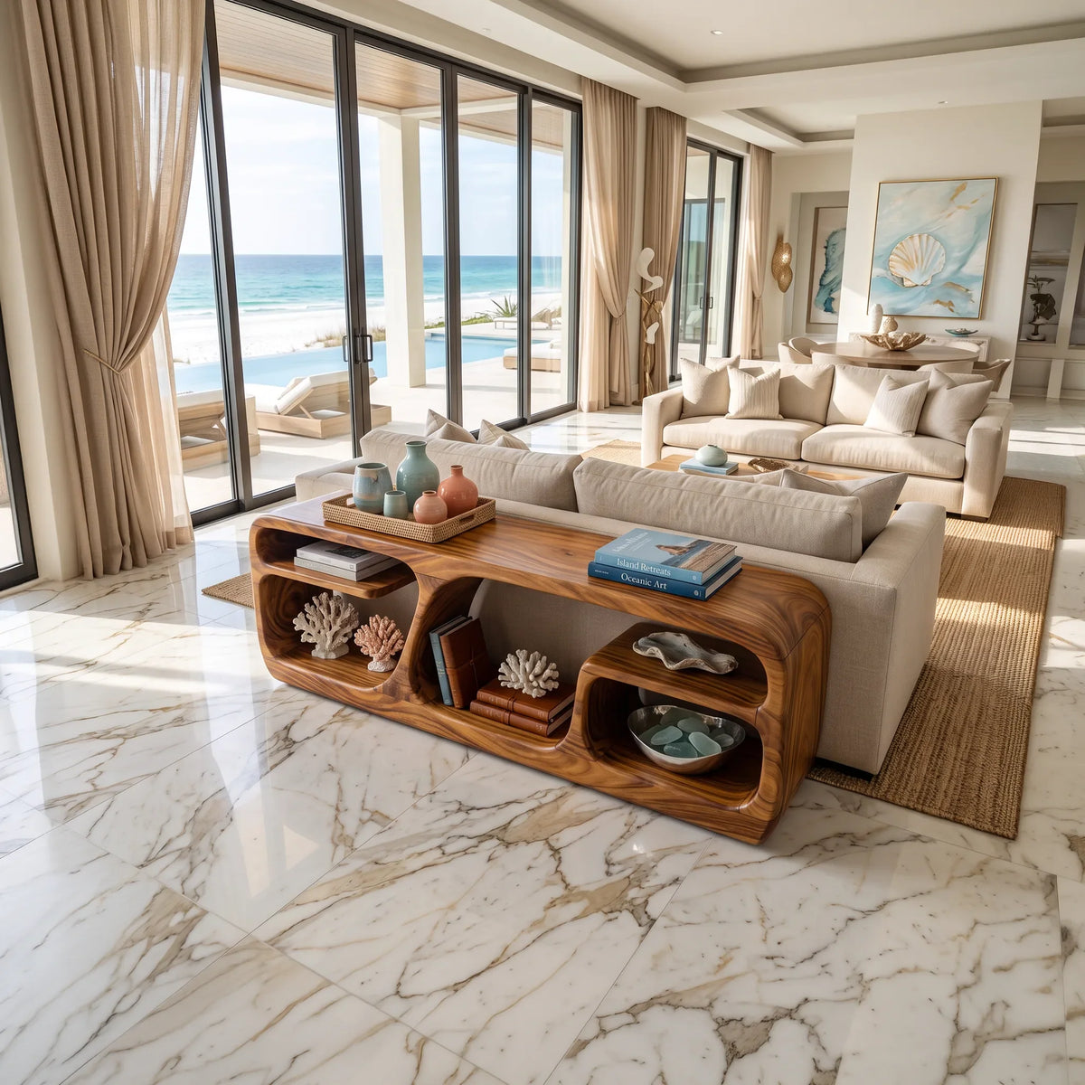 Organic Loop Base Console For Modern Living Room