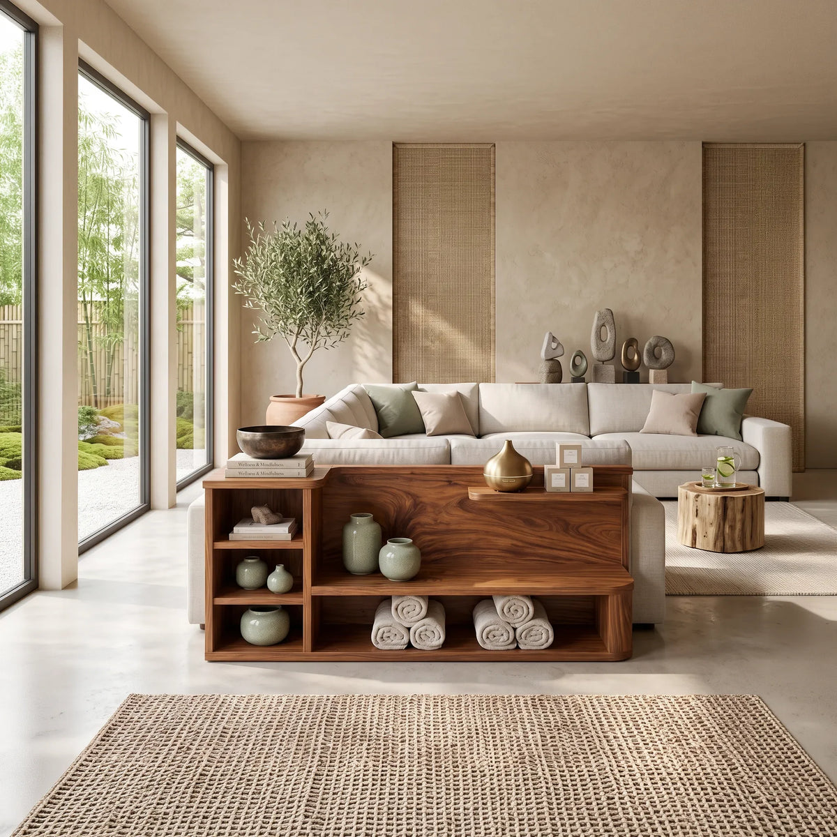Modern Storage Console Cabinet For Open Living Space