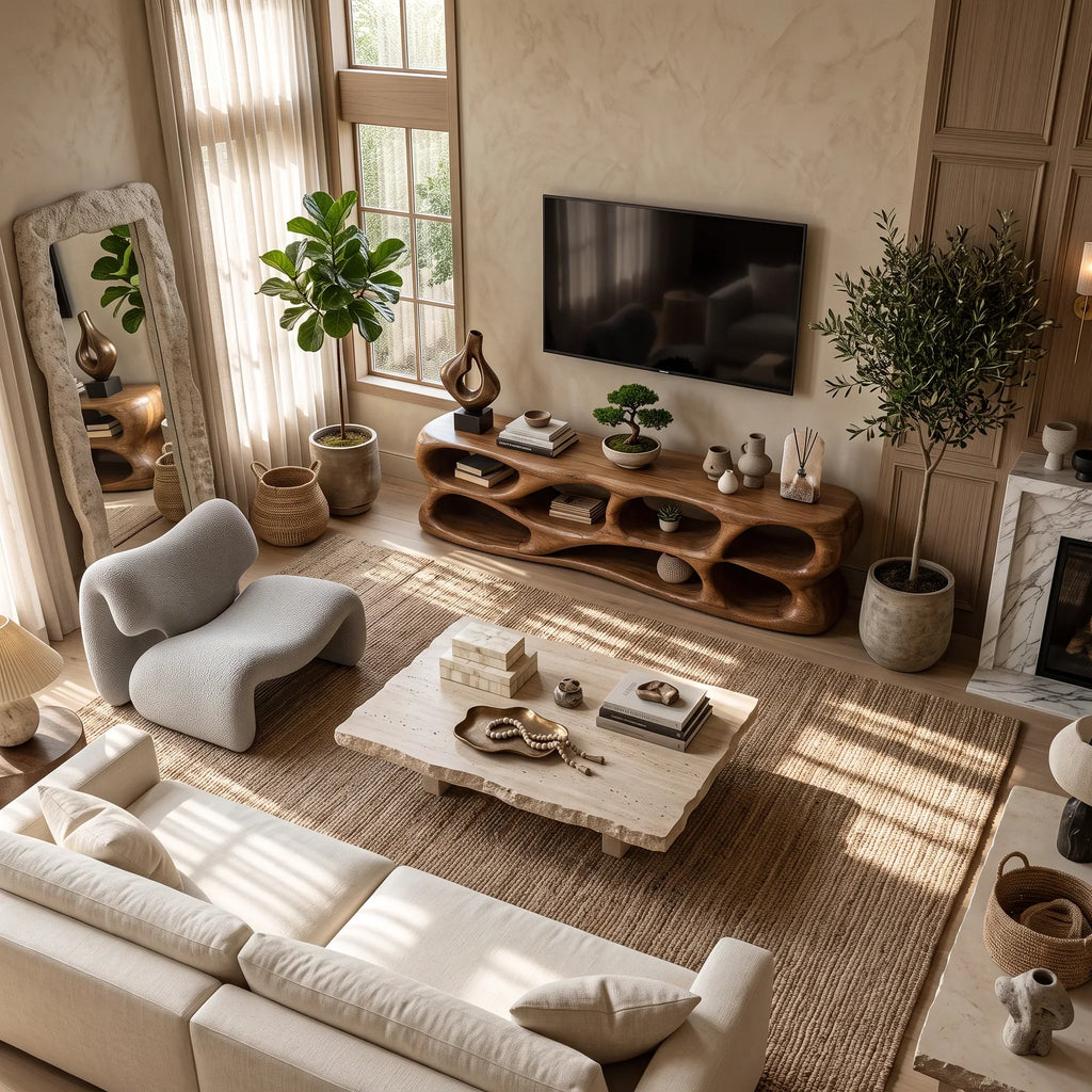 Modern TV Stand Open Storage Loop Design Open For Living Room