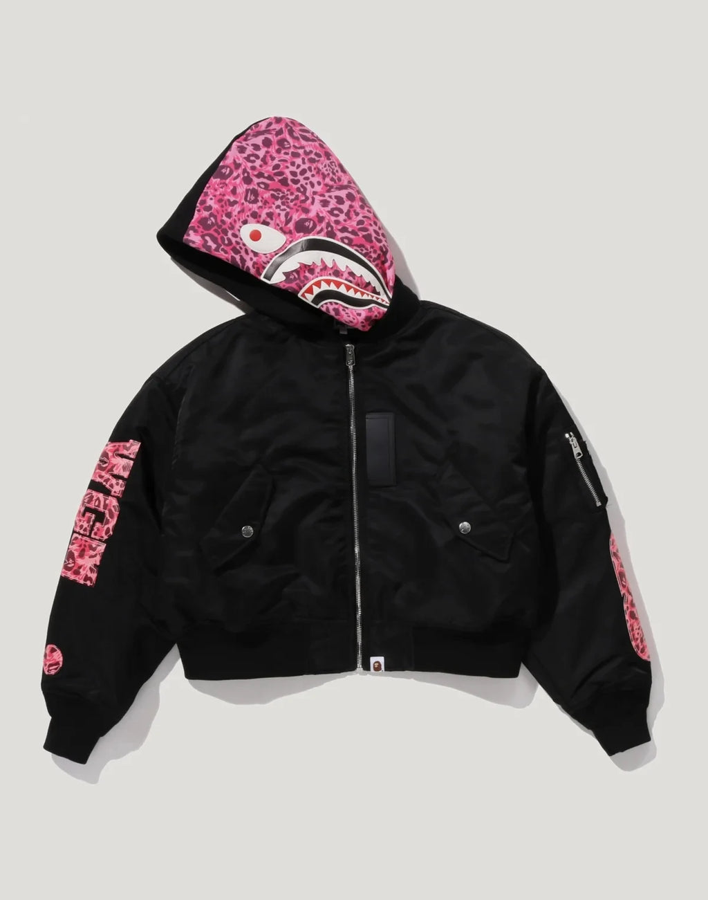 Women's Hooded Bomber Jacket - Black