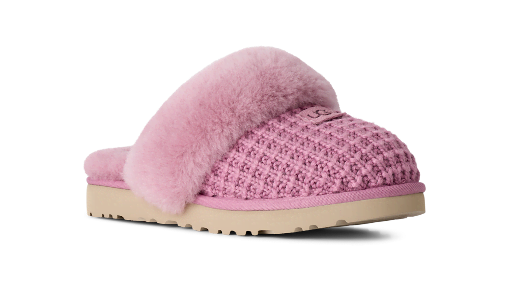 Women's Knit Sheepskin Slipper - Charcoal