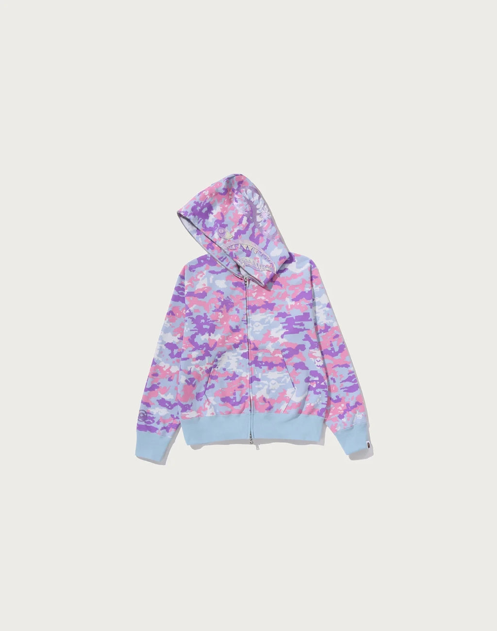 Pixel Camo Full-Zip Graphic Hoodie - Green