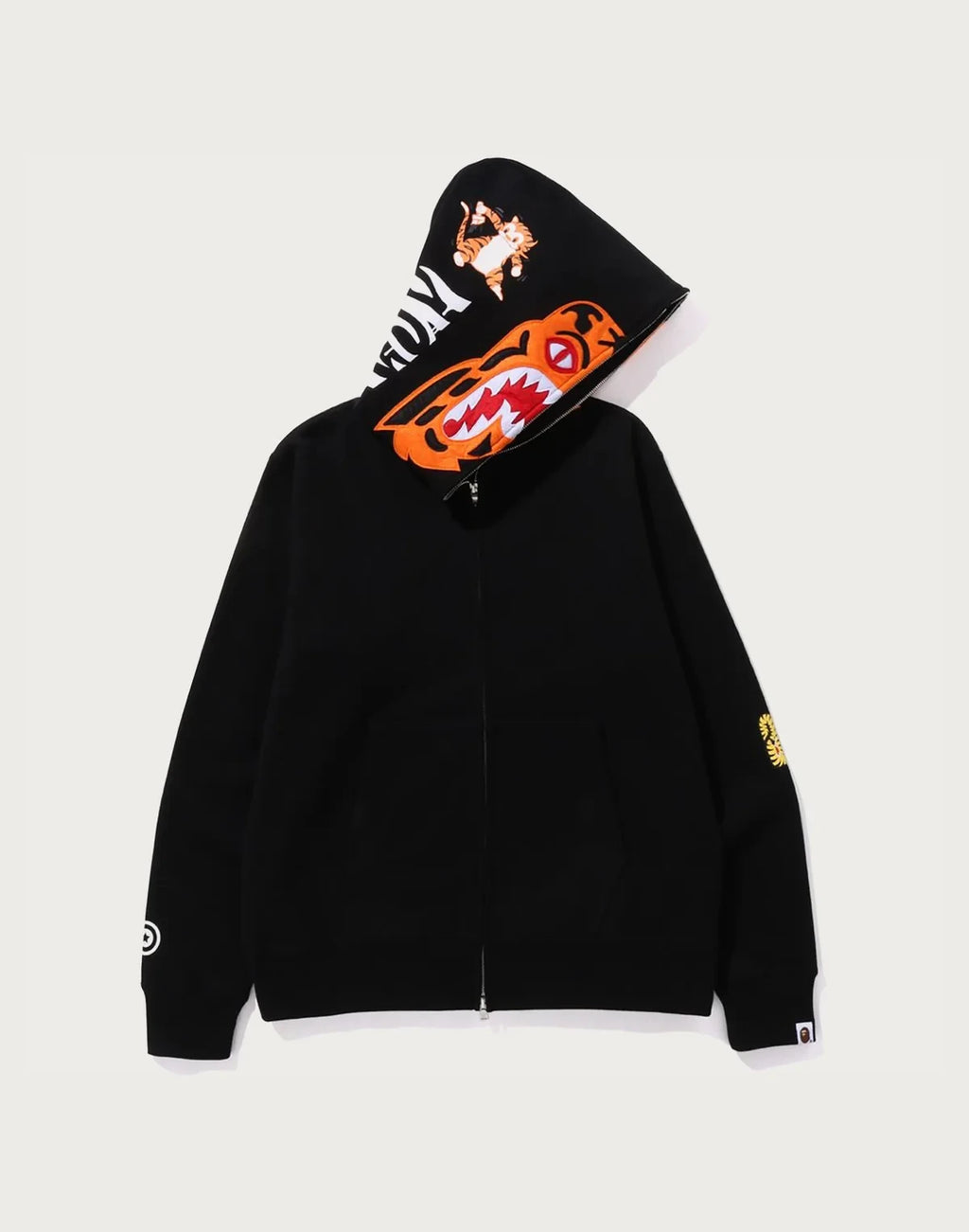 Men's Animal Graphic Full-Zip Hoodie - Black