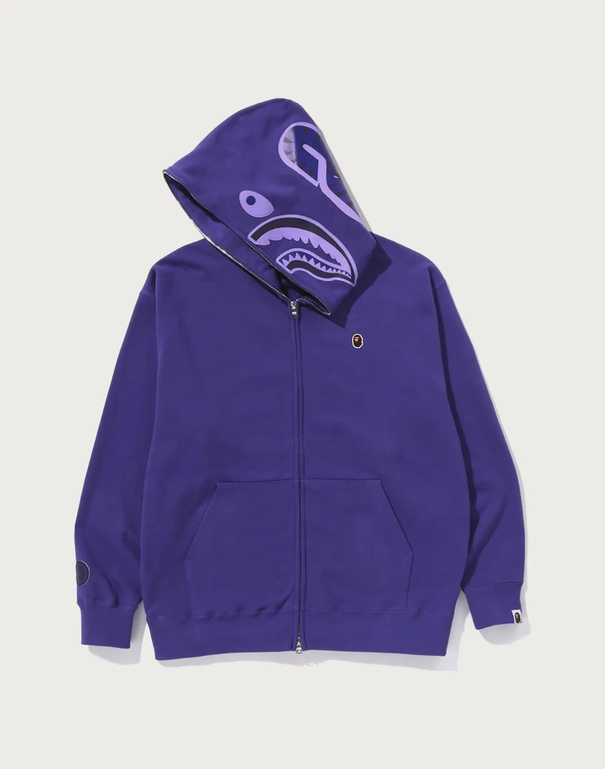 Relaxed Full-Zip Cotton Hoodie - Black