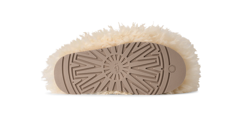 Women's Long Sheepskin Platform Mule - Cream