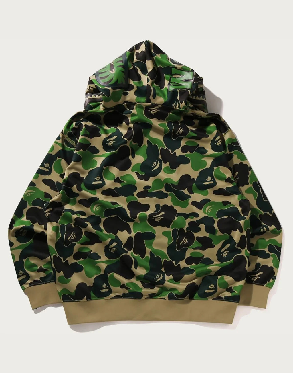 Relaxed Polyester Camo Full-Zip Hoodie - Green