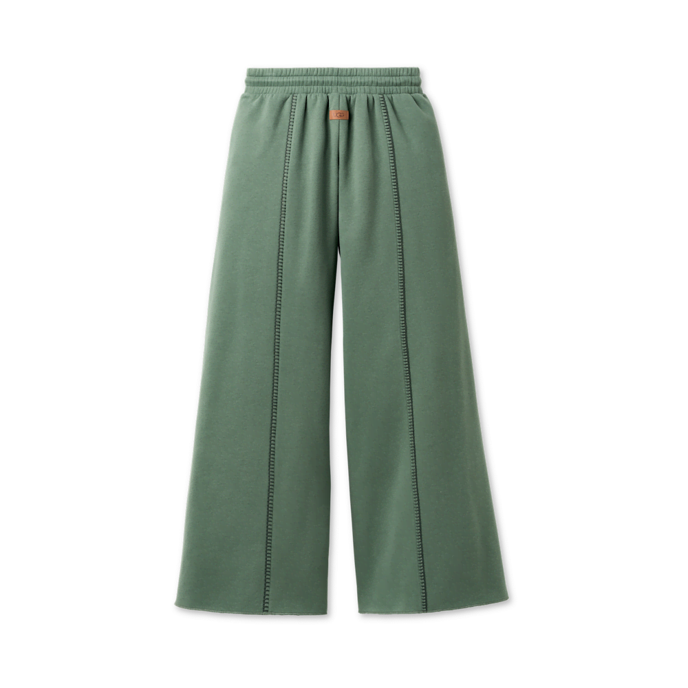Women's Mid-Rise Extra Wide-Leg Fleece Pants - Green