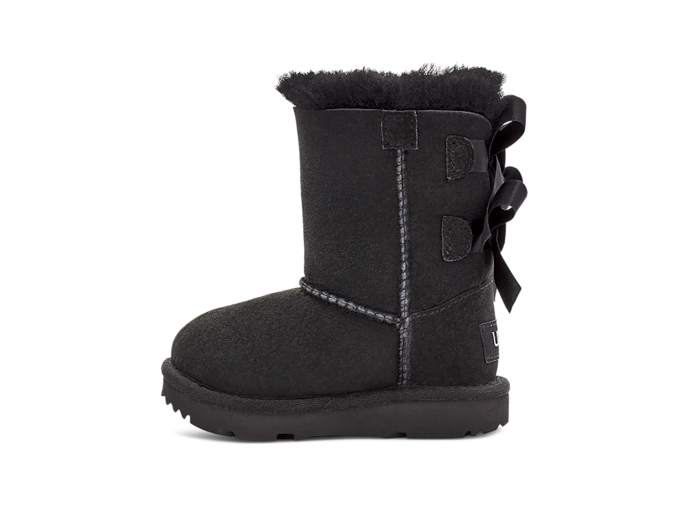 Toddler Sheepskin Bow Boot - Black