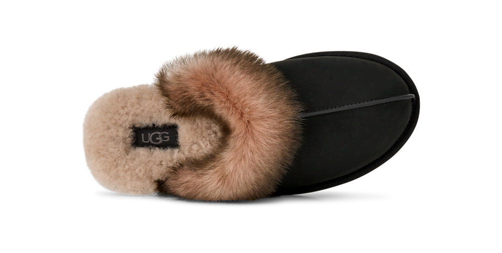 Women's Nubuck Sheepskin Collar Slipper