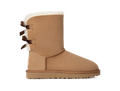 Women's Sheepskin Bow Boot - Black