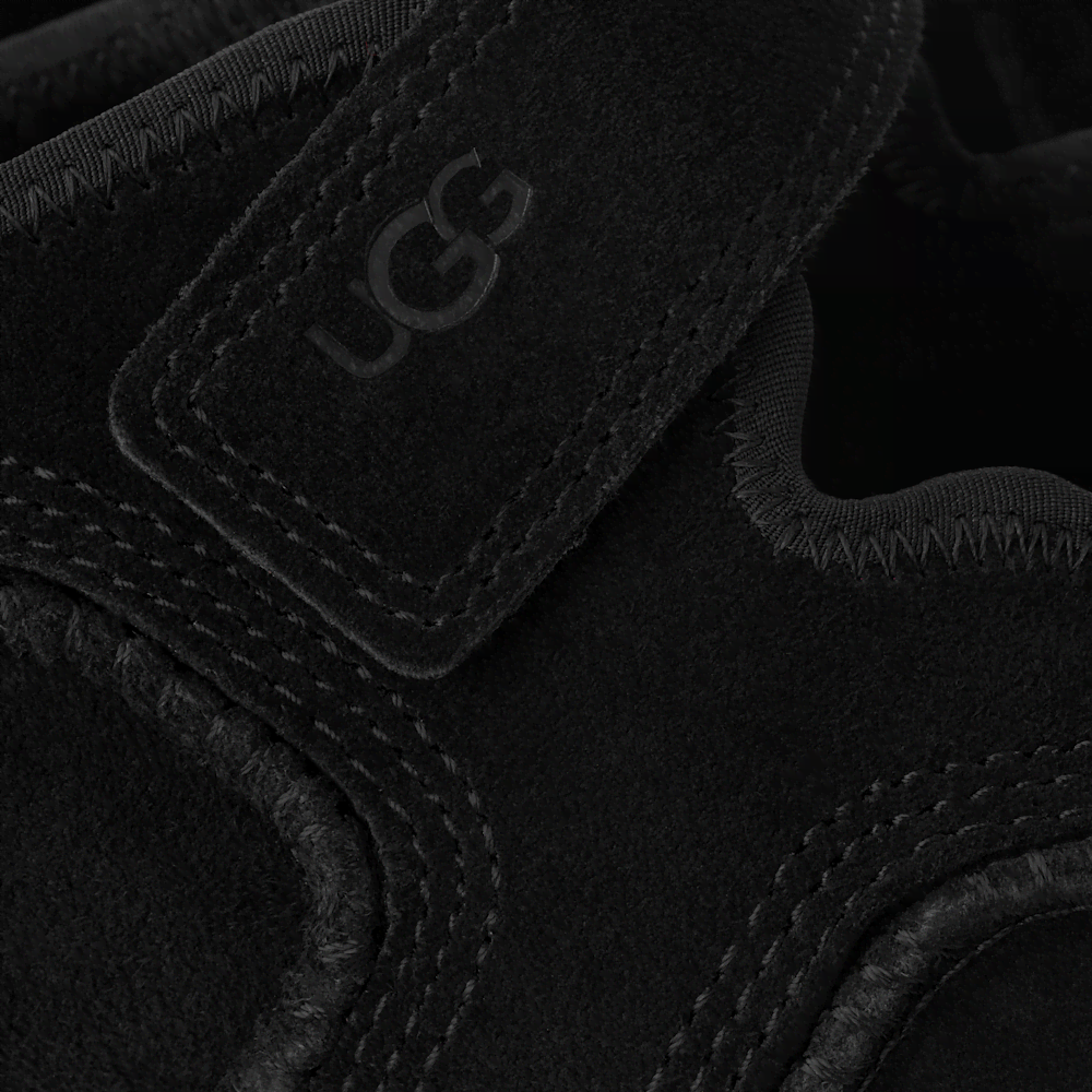 Women's Suede Strap Flat - Black