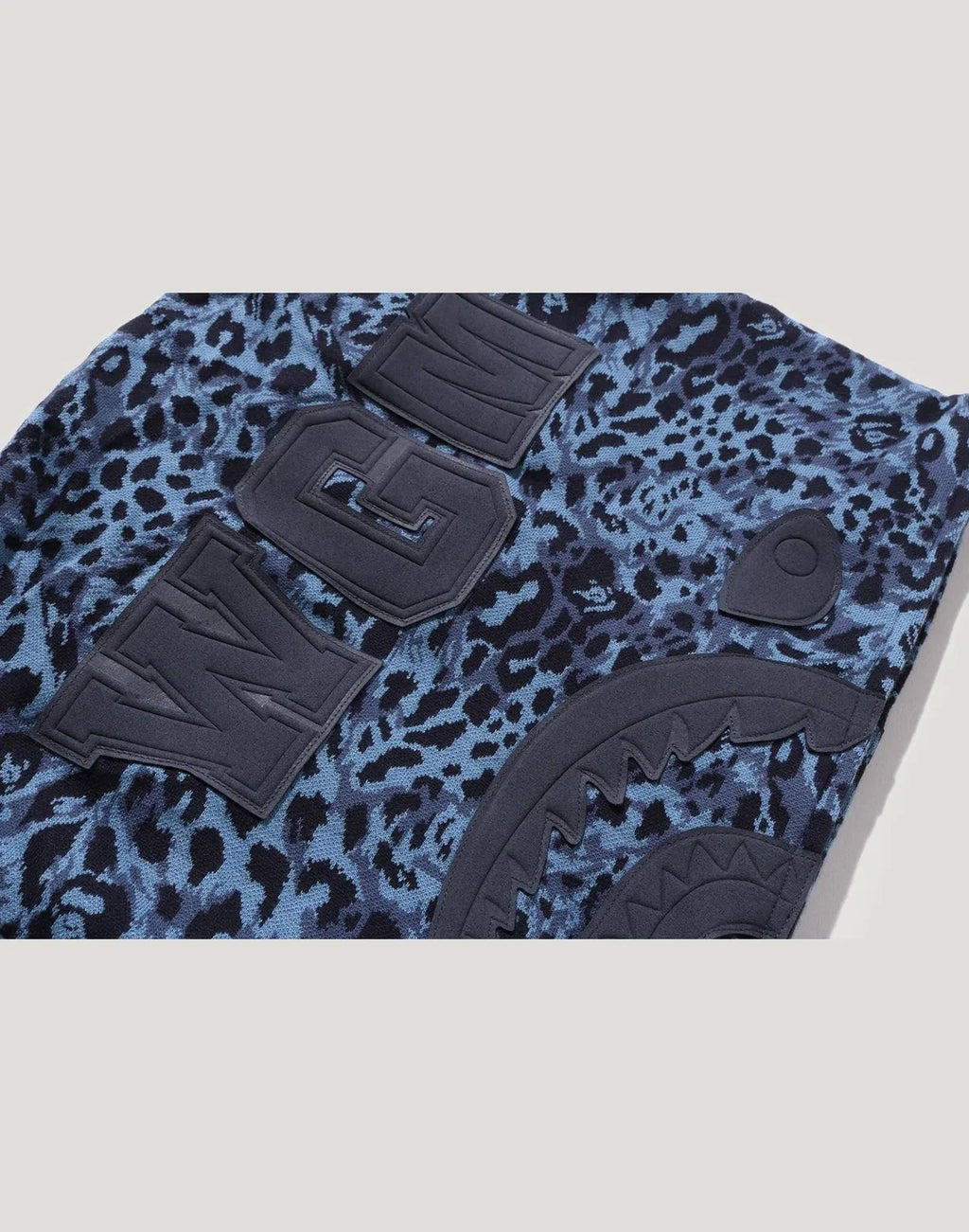 Leopard Print Full-Zip Hoodie - Gray