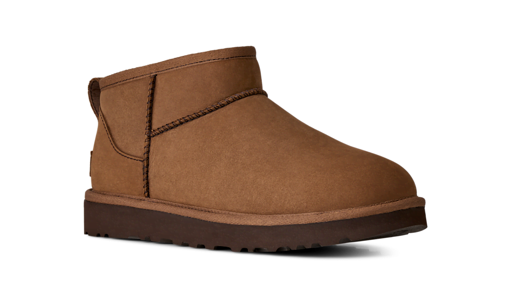 Women's Nubuck Mini Boot - Dark Chestnut