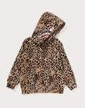 Kids' Leopard Print Zip Hoodie - Blue