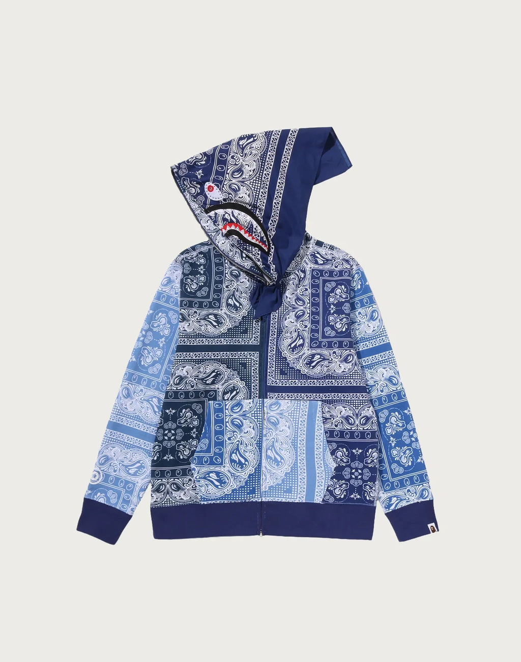 Paisley Full-Zip Graphic Hoodie - Navy