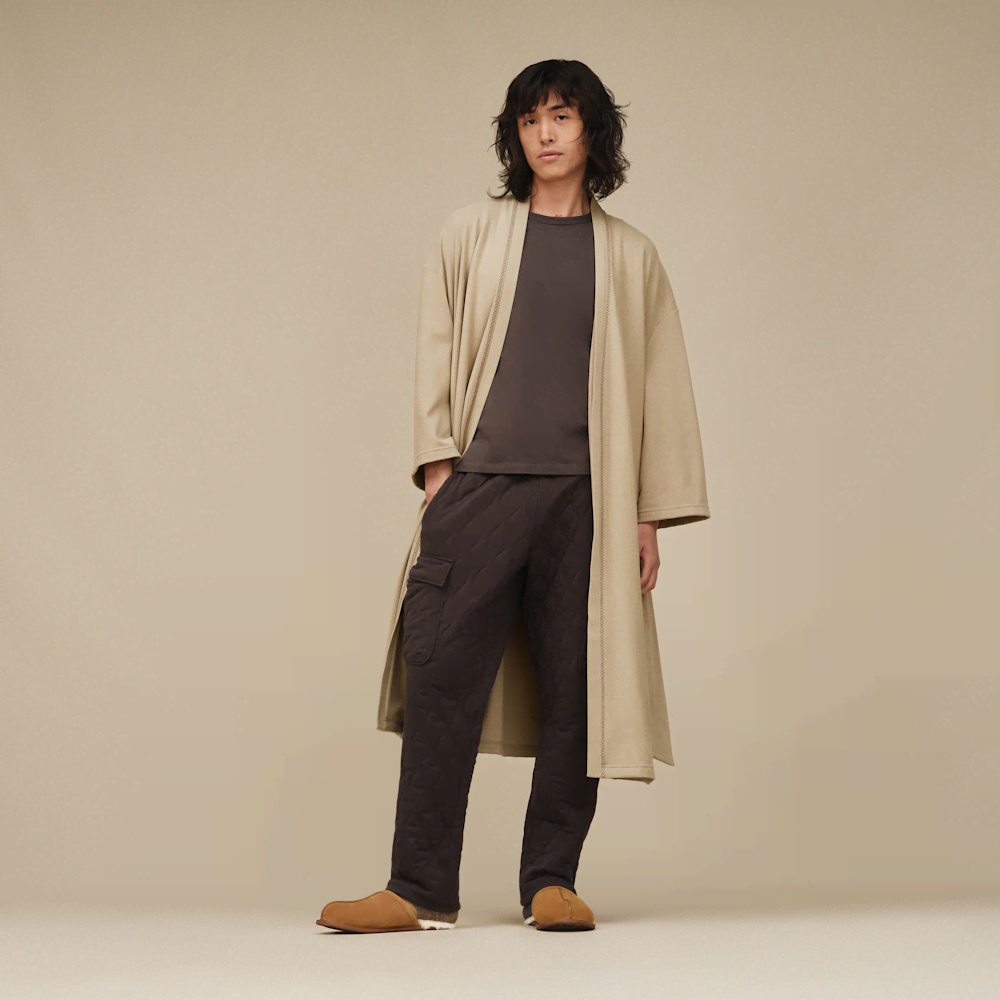 Men's Suede Open-Back Slipper - Brown