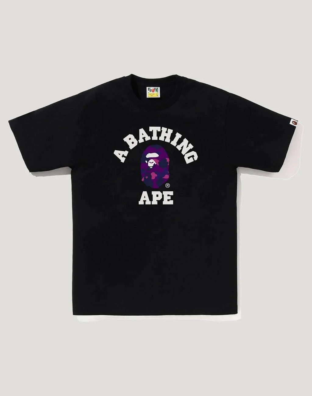 Men's Cotton Camo Graphic T-Shirt - Black Purple