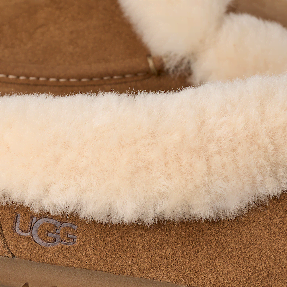 Women's Suede Sheepskin Collar Mule - Moonlight