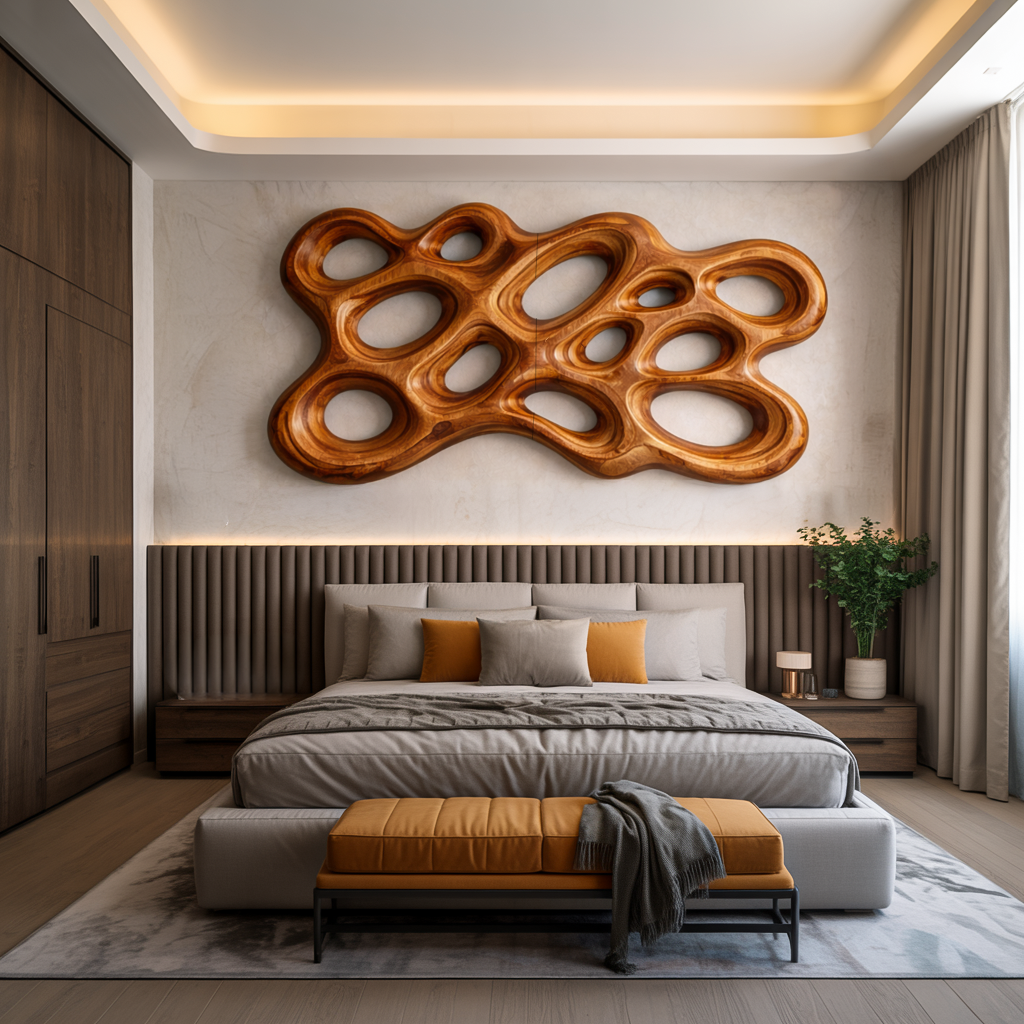 Organic Wood Wall Art For Minimalist Interior