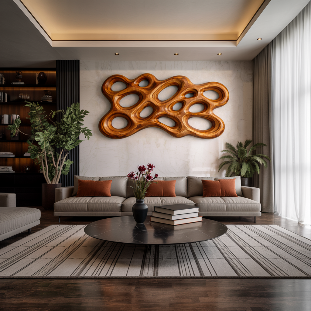 Organic Wood Wall Art For Minimalist Interior