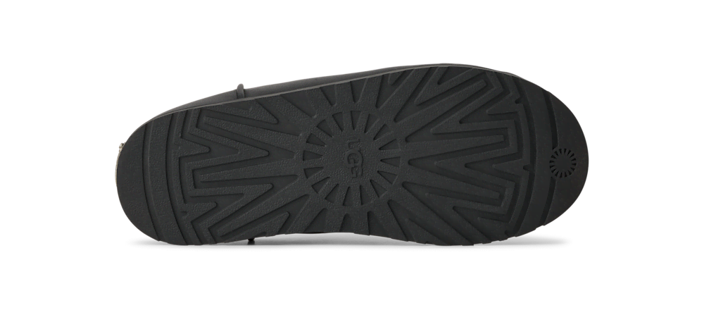 All-Gender Leather Wool-Lined Clog - Black