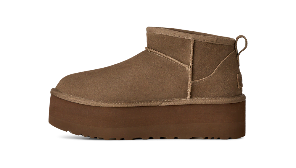 Women's Platform Ultra-Short Suede Boot - Sand