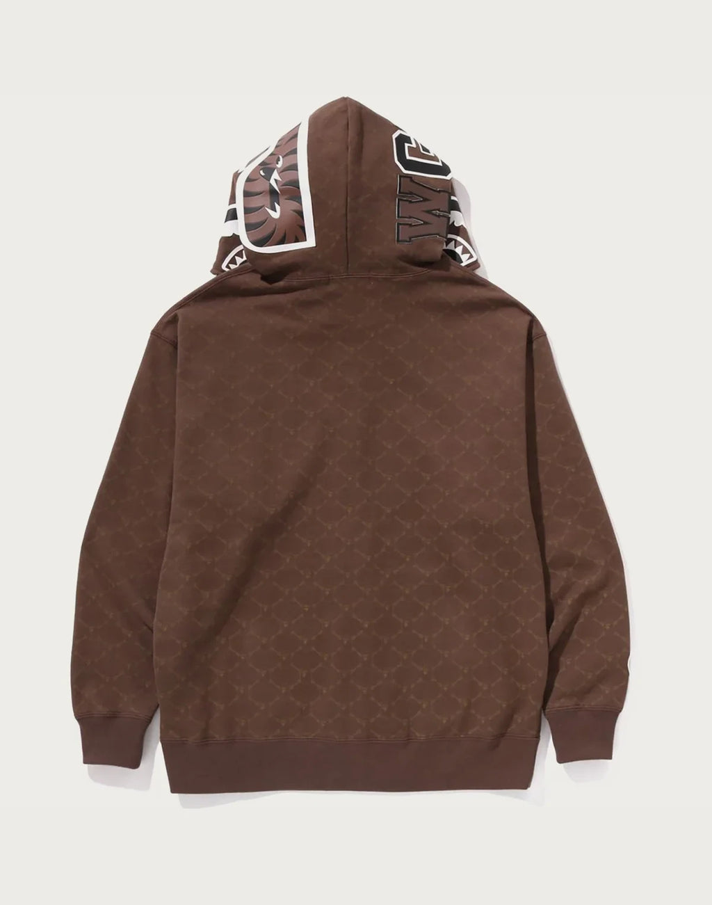 Relaxed Monogram Full-Zip Hoodie - Brown